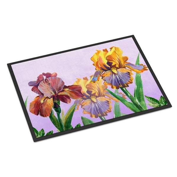 Carolines Treasures 18 x 27 in. Purple & Yellow Iris Indoor or Outdoor Mat BB7445MAT - main
